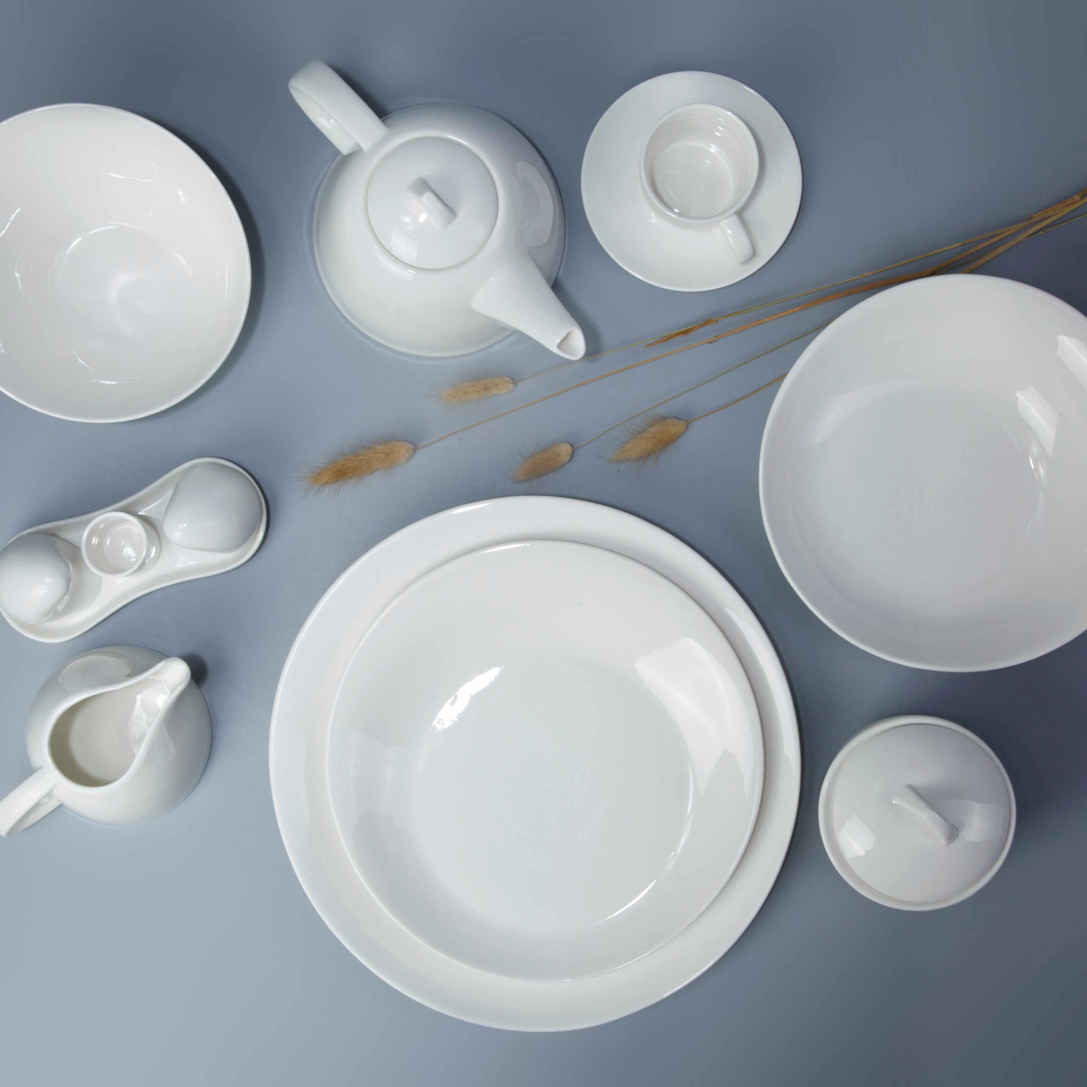 Two Eight White ceramic dinnerware set - YANG BIAN SERIES White Porcelain Dinner Set image13