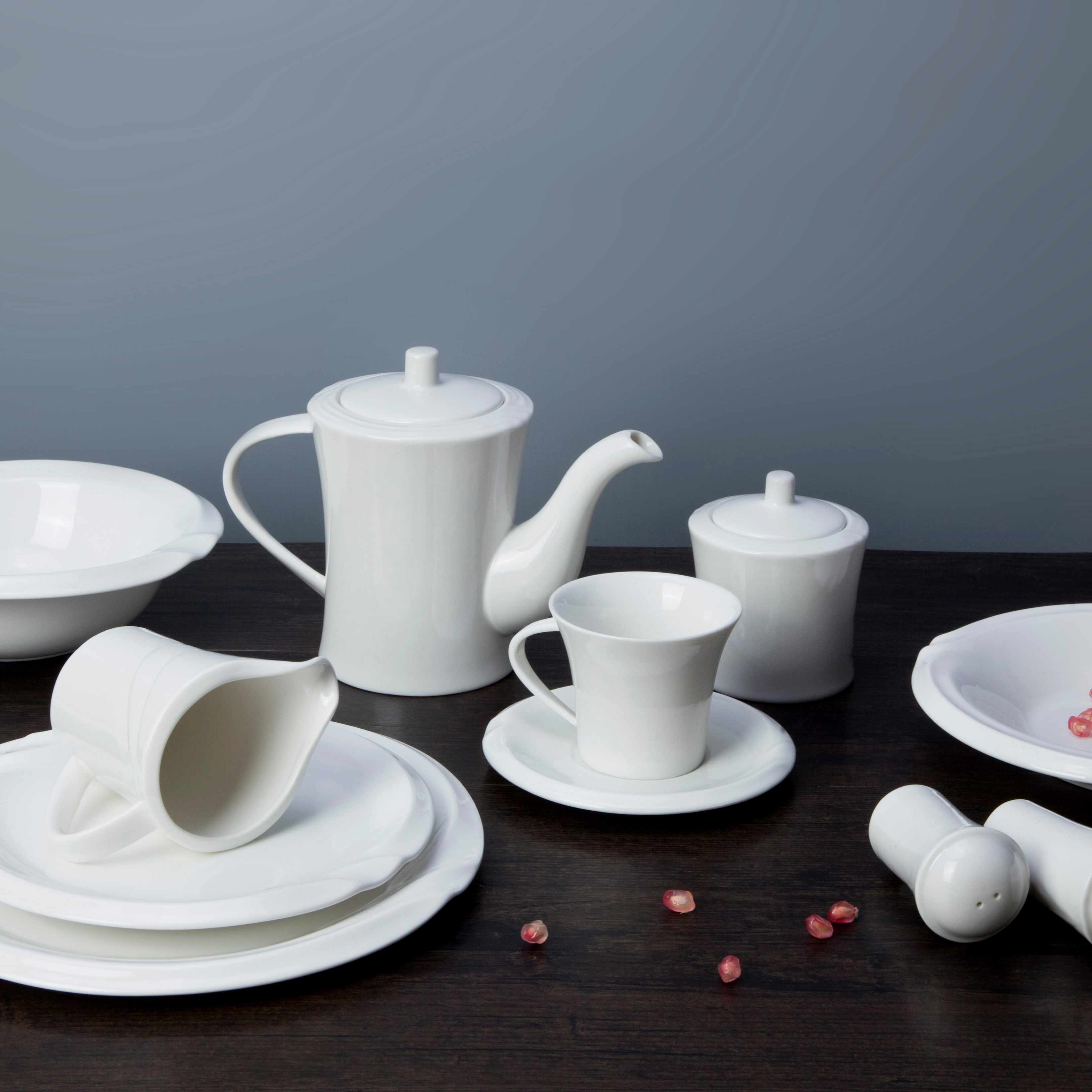 Two Eight White ceramic dinnerware set - XUAN WEN SERIES White Porcelain Dinner Set image12