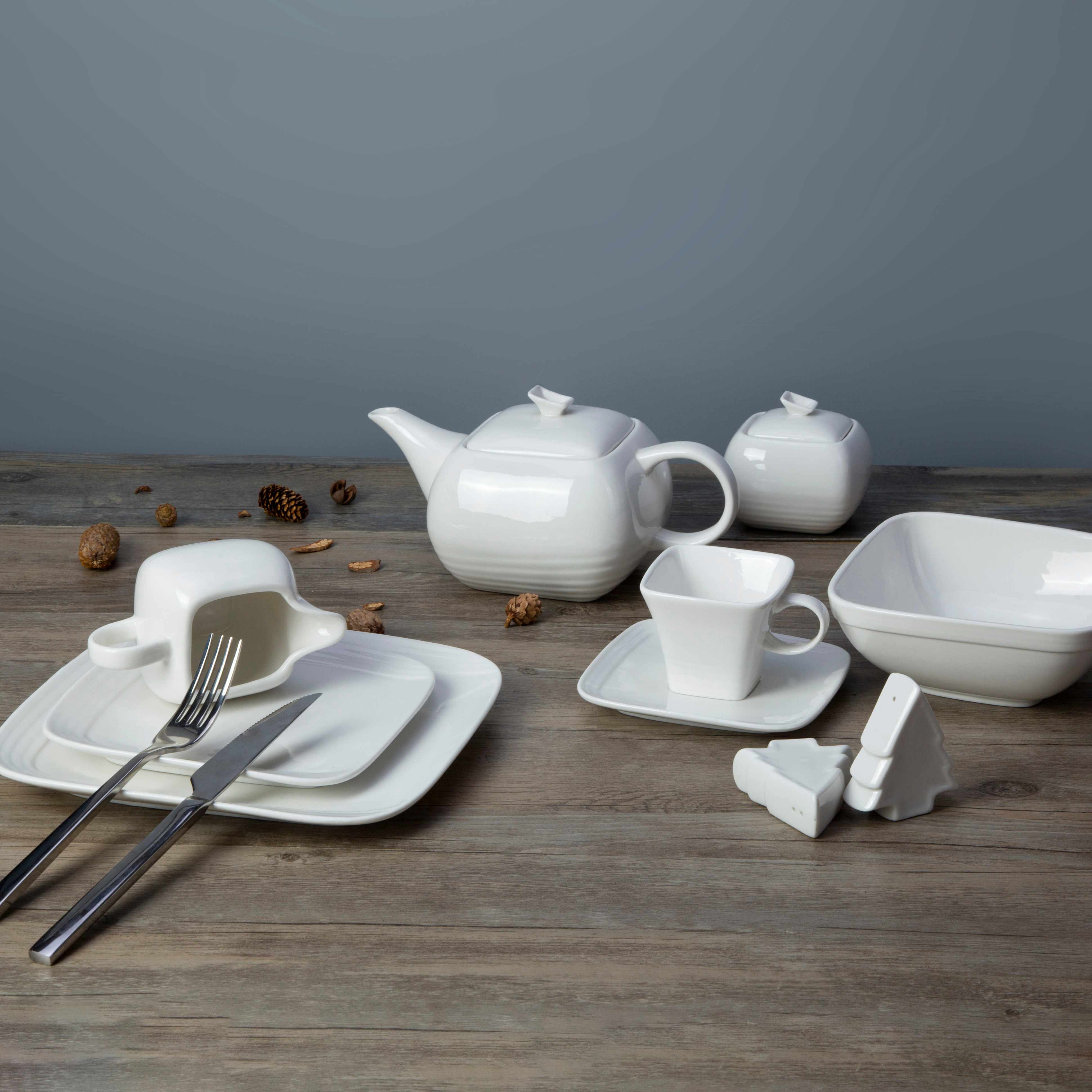 9 piece restaurant quality white dishes - TW24