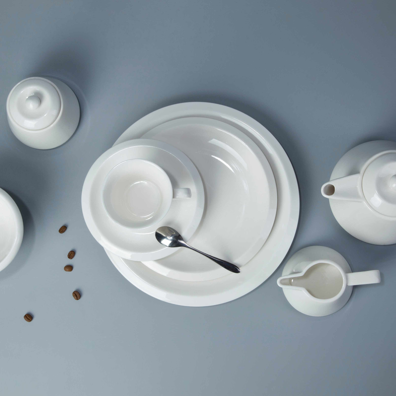 12 piece restaurant contemporary white dinnerware - TW23