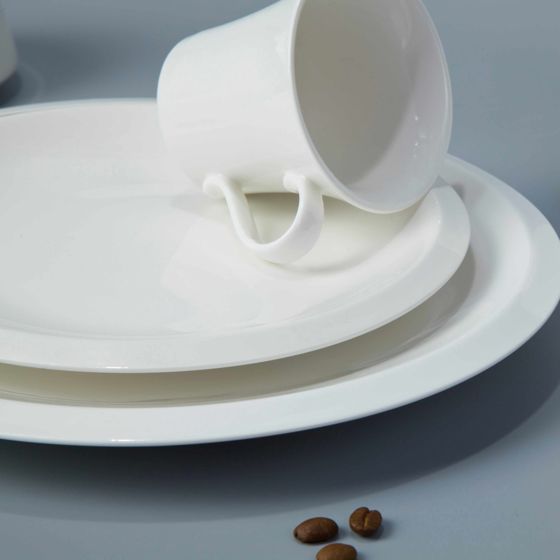 12 piece restaurant contemporary white dinnerware - TW23