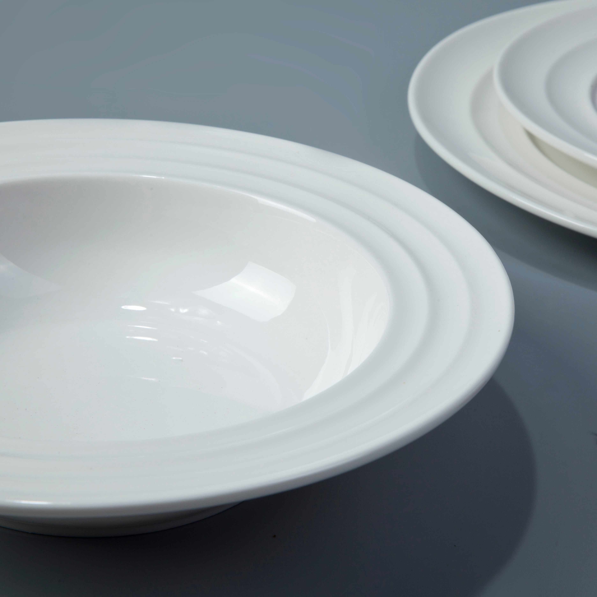 11 piece white ceramic restaurant dinnerware set - TW28