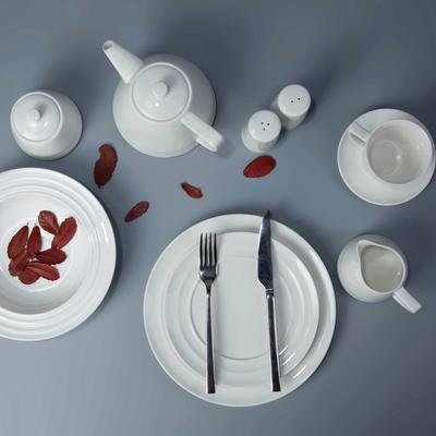 11 piece white ceramic restaurant dinnerware set - TW28