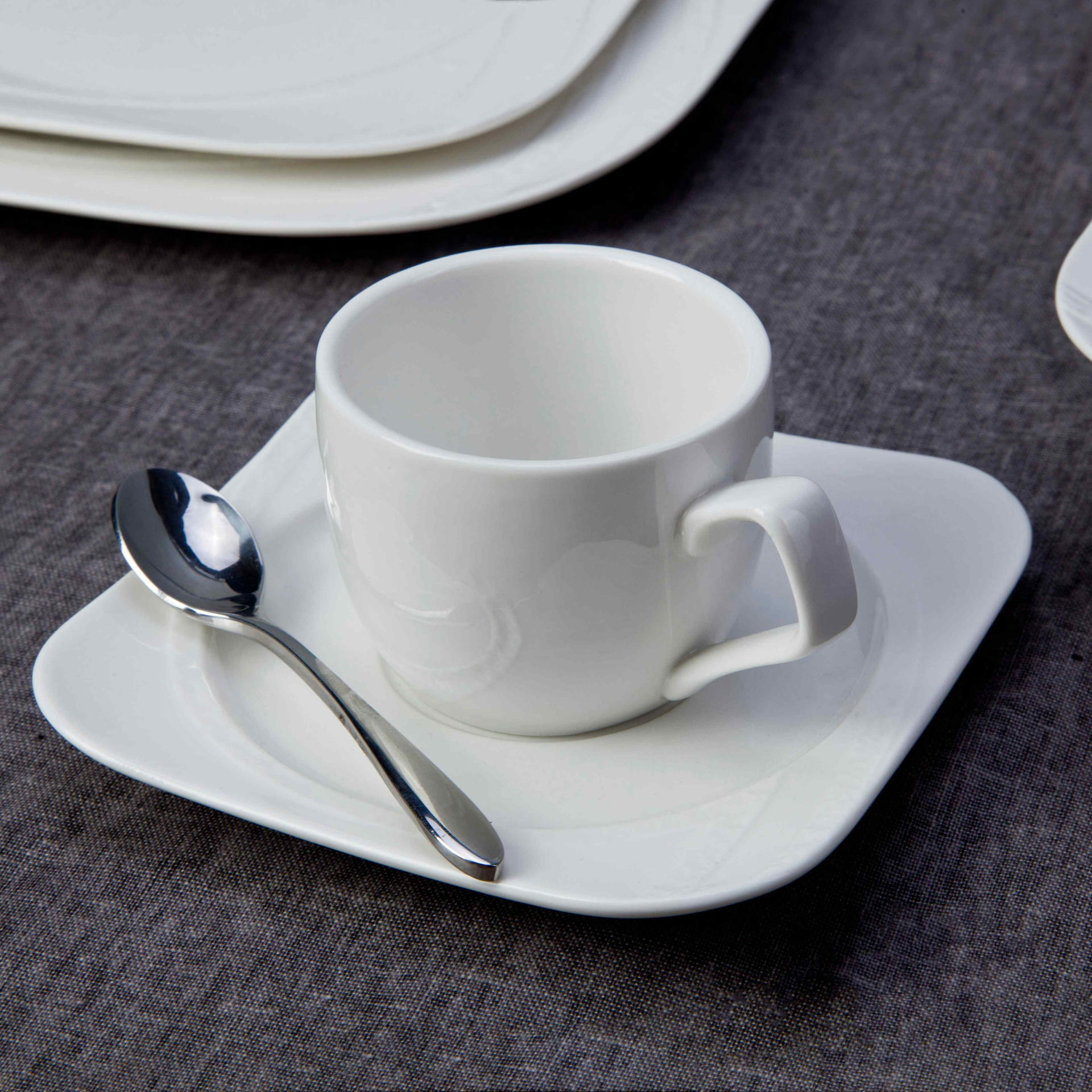 9 Piece Simply white ceramic dinnerware set - TW20