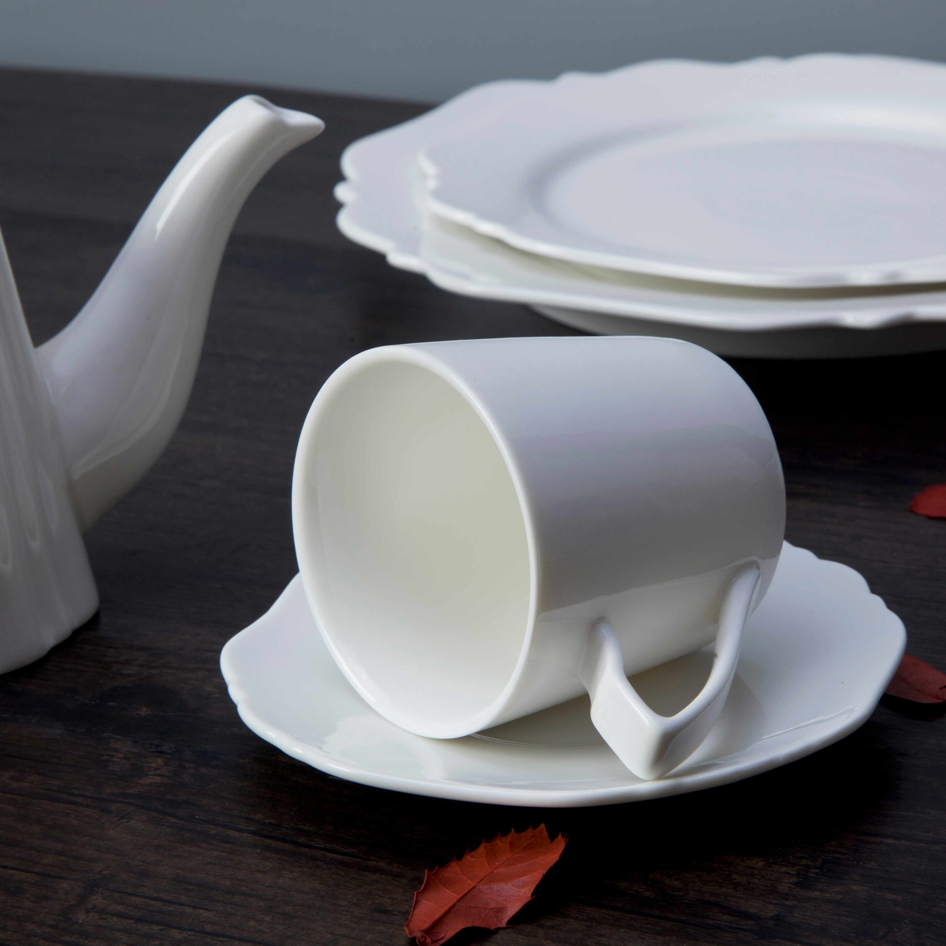Unbreakable White Ceramic Dinnerware Set - TW19