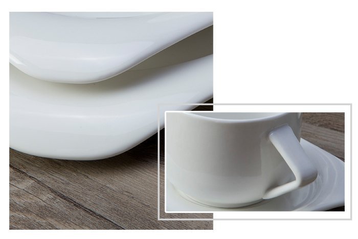 plate embossed white porcelain tableware Two Eight Brand