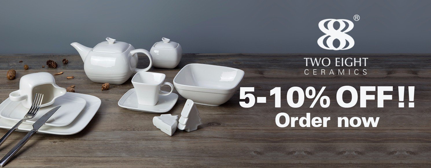Two Eight rim white porcelain dinnerware restaurant customized for kitchen-11