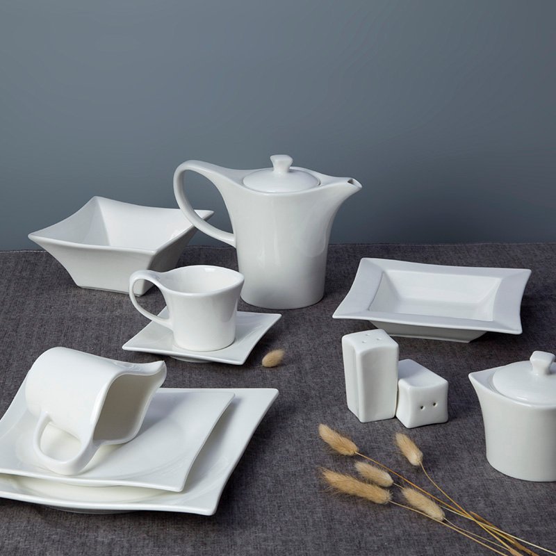 Two Eight White ceramic dinnerware set -  SU FANG SERIES White Porcelain Dinner Set image6