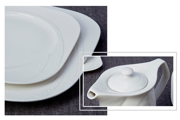 Italian style white porcelain dish set from China for dinning room Two Eight