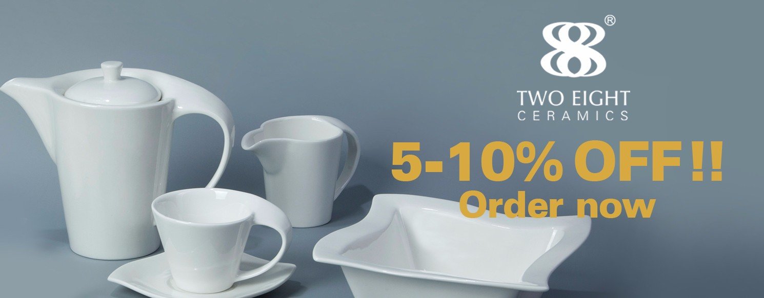 Two Eight simply white dinnerware sets for 12 rim for restaurant-15