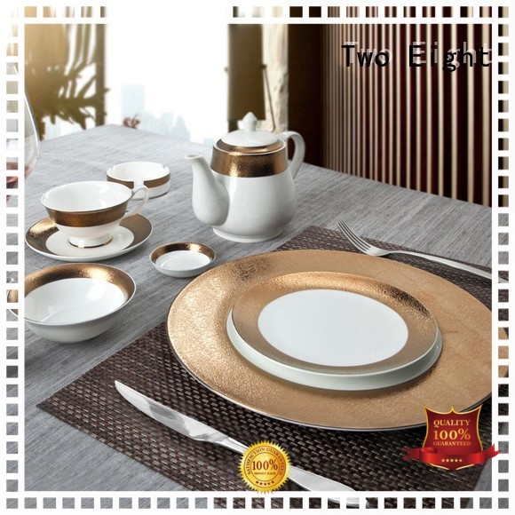 fine white porcelain dinnerware teahouse golden Two Eight Brand two eight ceramics
