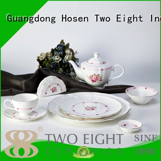 fine white porcelain dinnerware gloden white mixed Two Eight Brand two eight ceramics