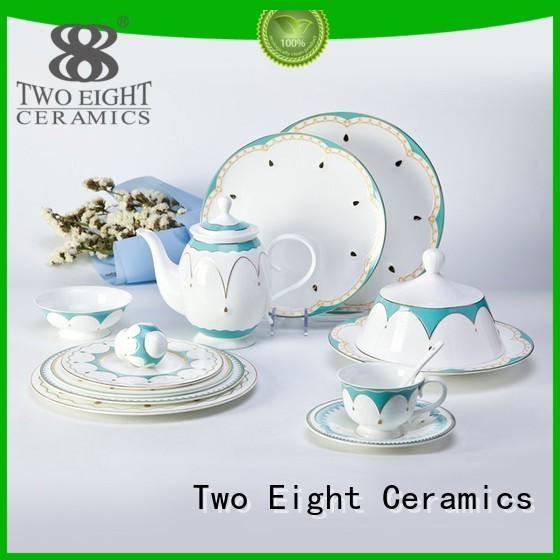 Two Eight Brand royalty grey custom fine white porcelain dinnerware