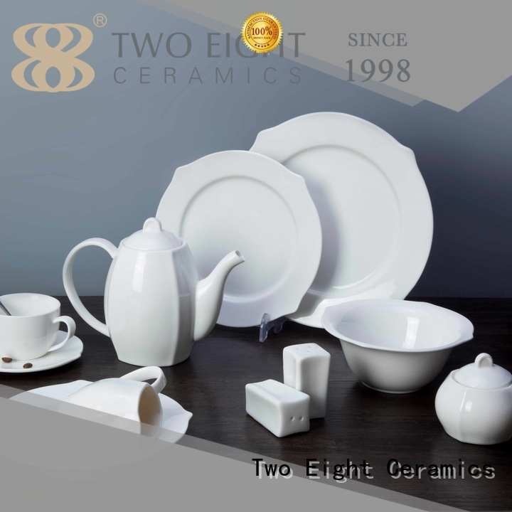 Two Eight smoothly white plate set directly sale for kitchen