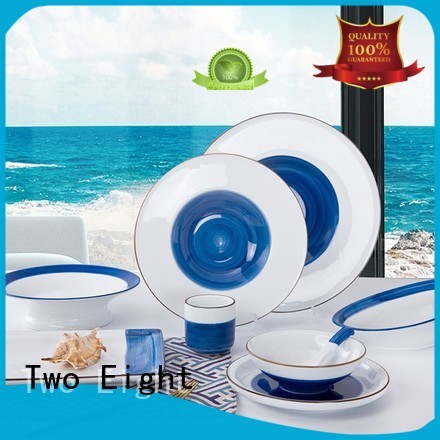 white colorful porcelain dinnerware customized for hotel Two Eight