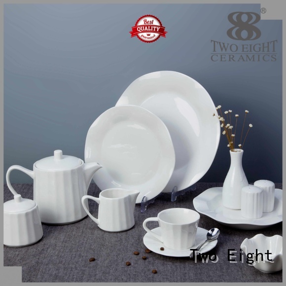 white porcelain tableware smooth Two Eight Brand two eight ceramics
