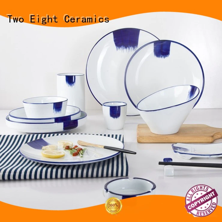 Two Eight bone blue porcelain dishes series for kitchen