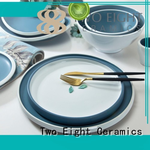 16 piece porcelain dinner set casual colored line Two Eight Brand company