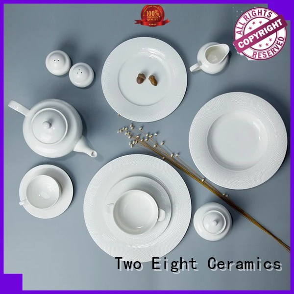 Italian style modern white porcelain dinnerware bulk for dinning room Two Eight