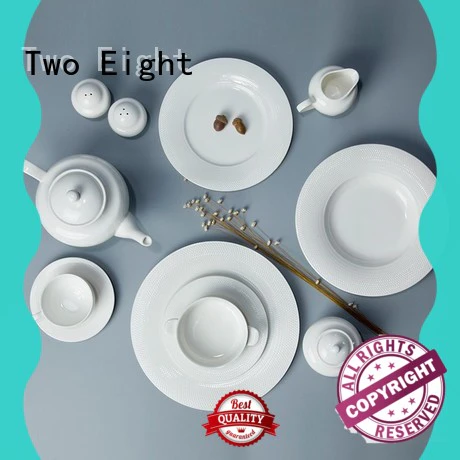 Two Eight royalty white porcelain dishware rim for hotel