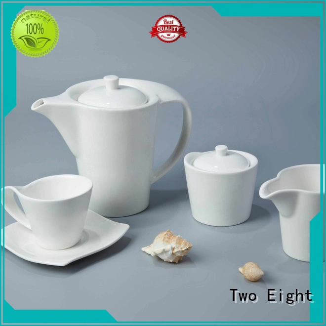 Two Eight German style white bone china dinnerware customized for kitchen