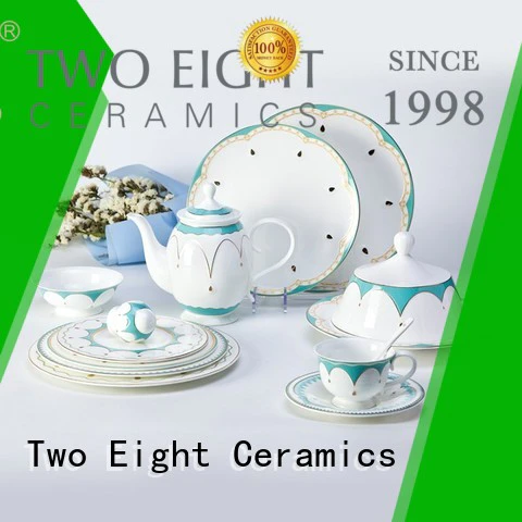 Two Eight fine bone china tea set for business for restaurant