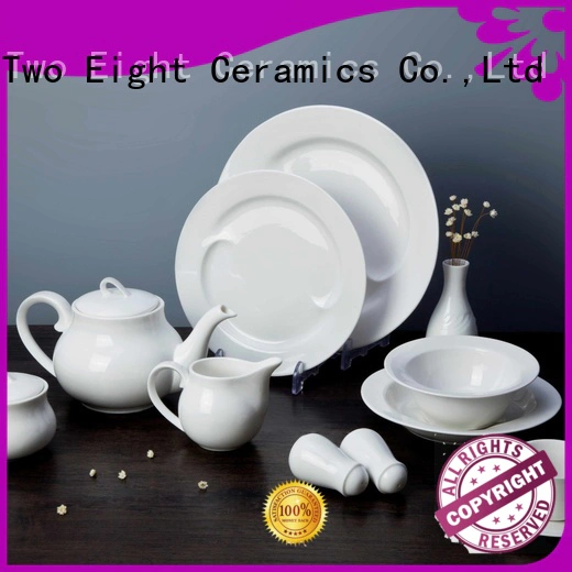 Two Eight round custom restaurant plates directly sale for bistro