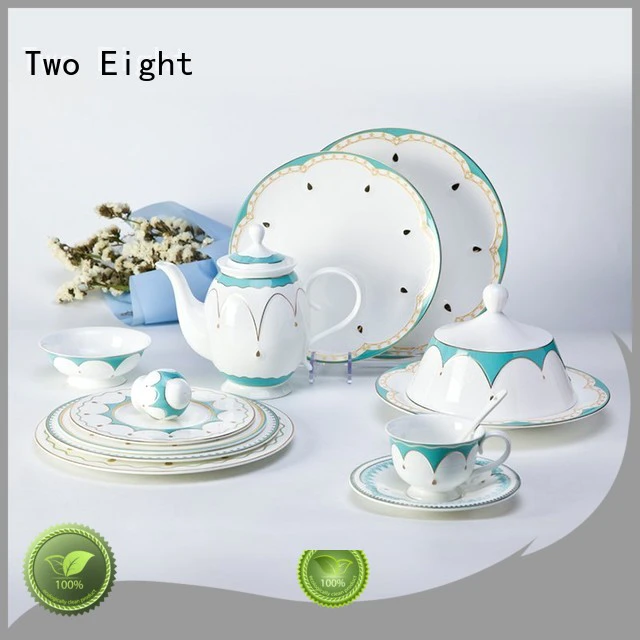 Two Eight durable fine white china dinnerware decal for kitchen