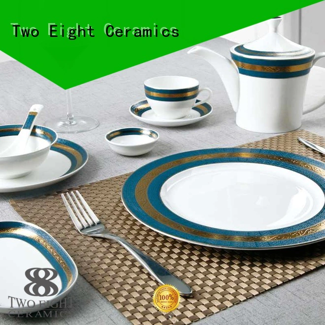 Two Eight Brand color rose silver fine white porcelain dinnerware