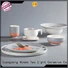 Two Eight durable cream colored porcelain dinnerware round for kitchen