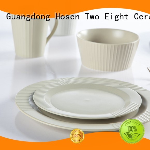 Two Eight smoothly porcelain plate set manufacturer for dinning room