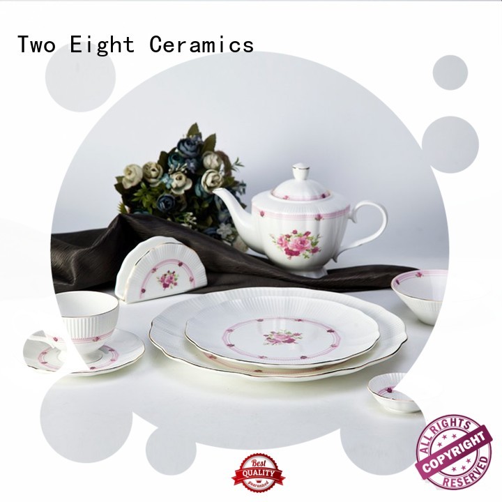 Two Eight Brand classic mixed fine white porcelain dinnerware hotel