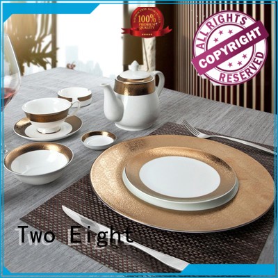 Two Eight elegant fine porcelain plates wholesale for kitchen