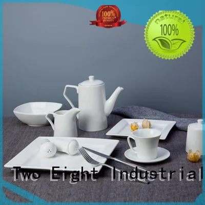 white porcelain tableware modern smooth plate elegant Two Eight