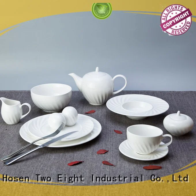 Two Eight white dinner sets surface style white color