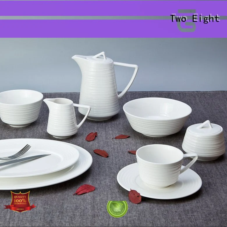 Two Eight round discount restaurant dinnerware customized for hotel