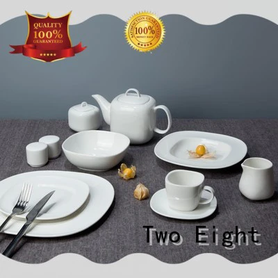 Two Eight Italian style custom restaurant plates from China for restaurant