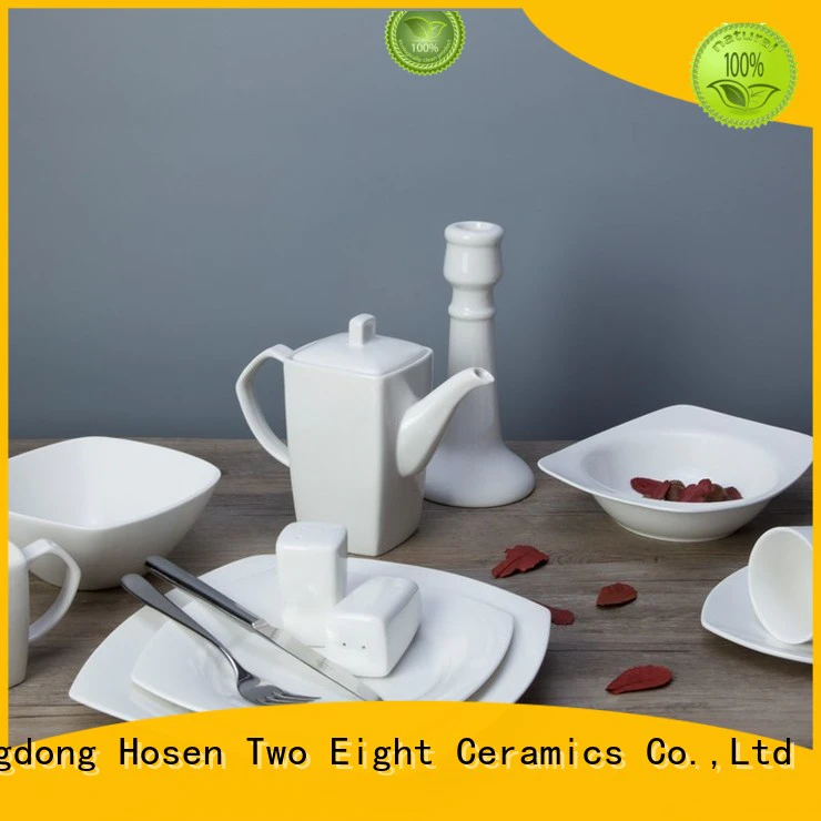 Two Eight white bone china dinnerware for business for kitchen