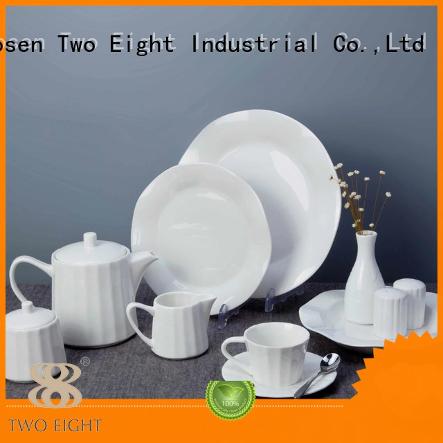 Two Eight Brand color round custom white porcelain tableware