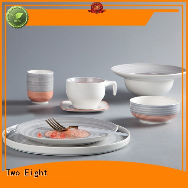 Two Eight white grey porcelain dinnerware directly sale for dinning room