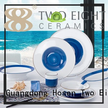 Two Eight colorful hotel dinner plates manufacturer for hotel