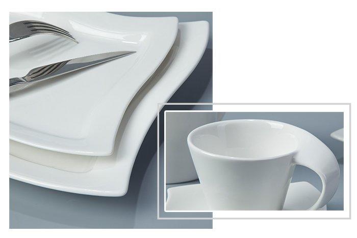 Two Eight simply white dinnerware sets for 12 rim for restaurant-1