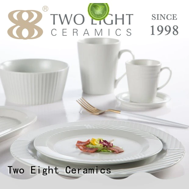 Two Eight colorful restaurant quality plates directly sale for bistro