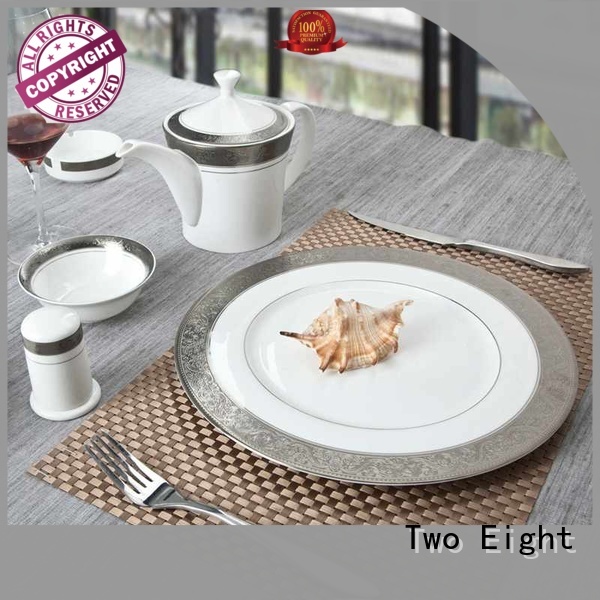 Two Eight rim fine porcelain dinnerware manufacturer for restaurant