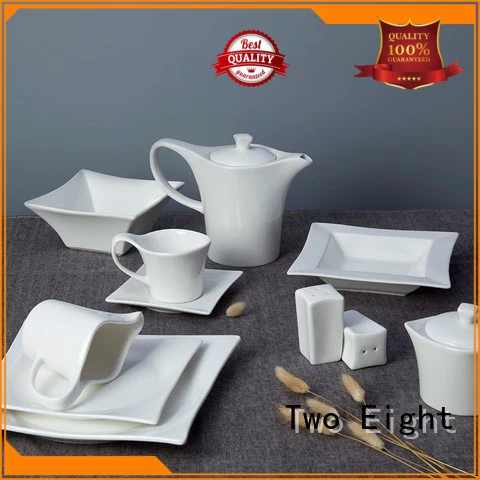 white porcelain dinnerware rim for bistro Two Eight