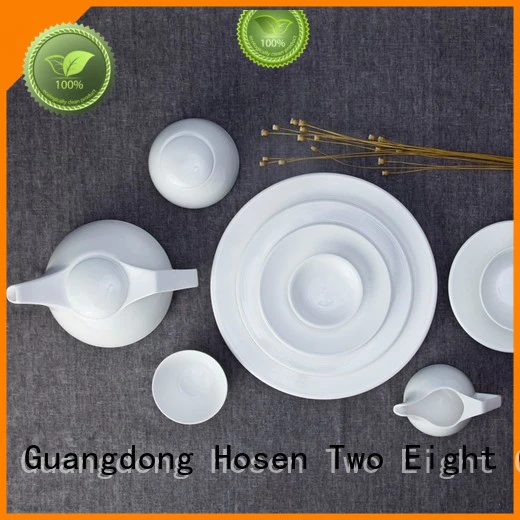 Two Eight sample white restaurant dishes directly sale for hotel