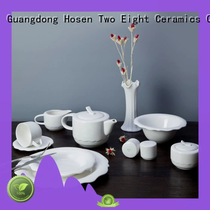 Two Eight ivory hotel crockery from China for restaurant