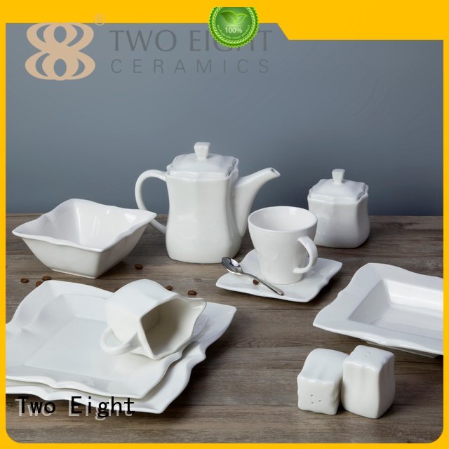 Two Eight Brand royalty porcelain embossed white dinner sets dish
