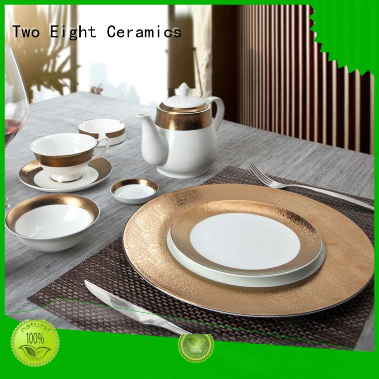 elegant plate hotel two eight ceramics gold Two Eight Brand