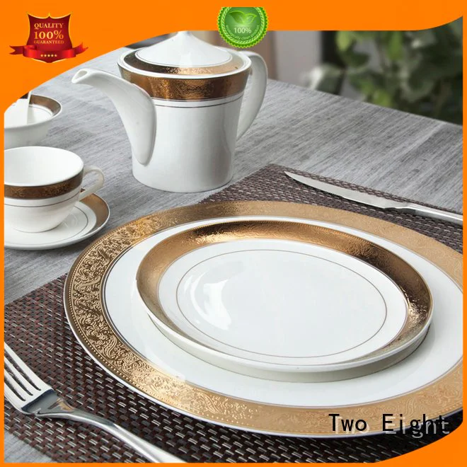Wholesale plate blue fine china tea sets Two Eight Brand